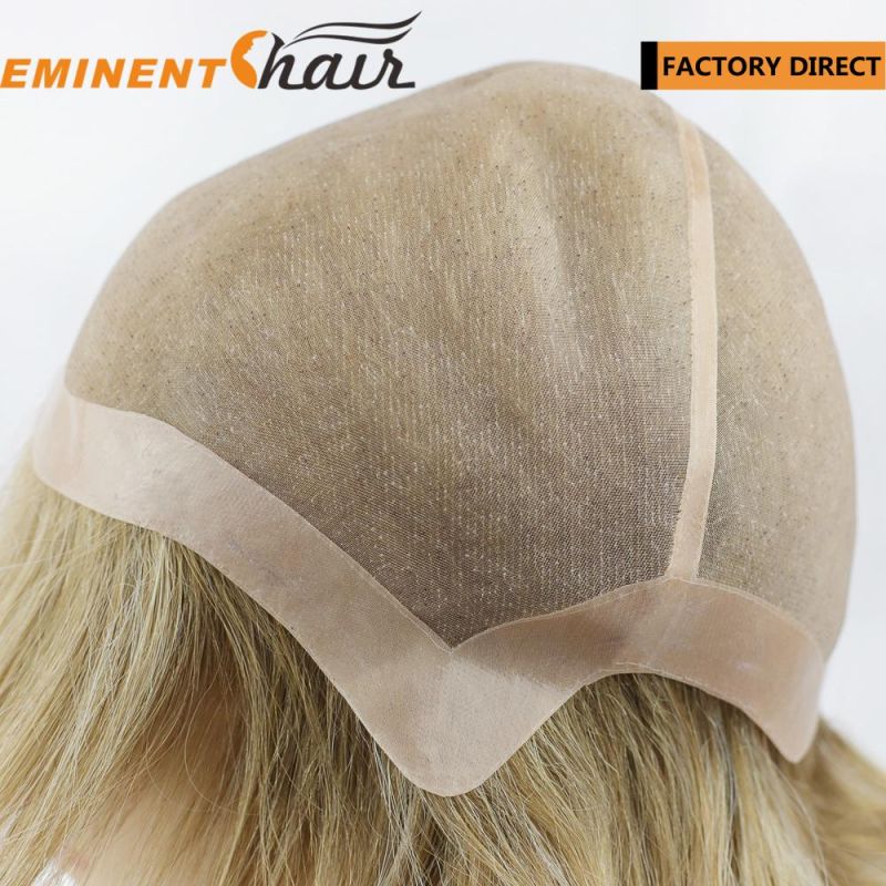 Hand Tied Natural Effect Remy Hair Mono Women/Women′s Wig