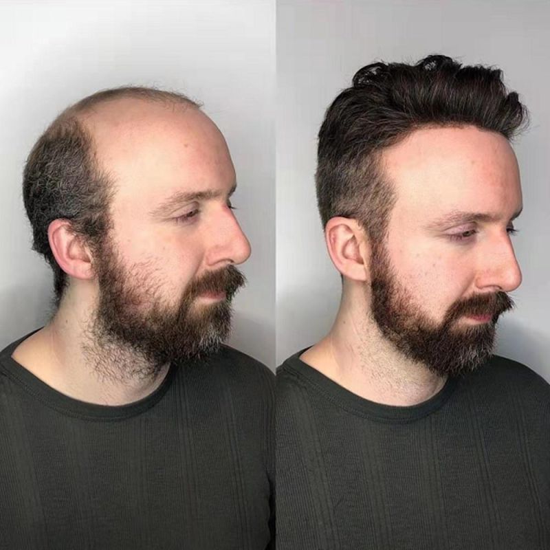Kbeth Short Straight Men′s Toupee Human Hair Replacement Hairpiece Good Quality Factory Supply Men Toupees Ready to Ship