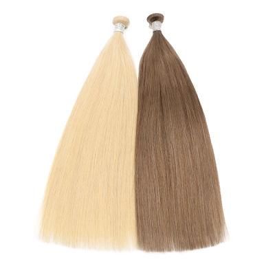 10A Raw Human Hair Bundles Double Drawn Remy Virgin Flat Weft Hair Extension