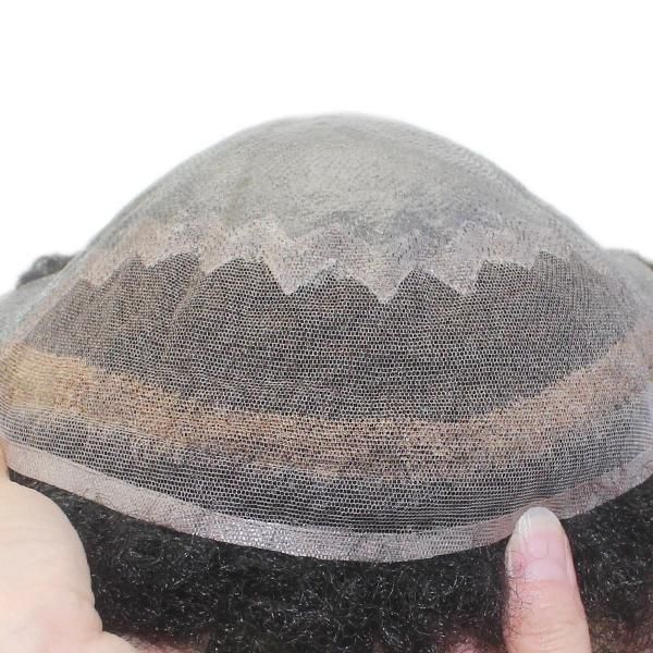 Ljc1820 Afro Curl Natural Human Hair Toupee