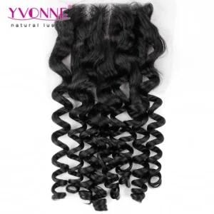 Yvonne Wholesale Virgin Brazilian Hair Top Closure Free Parting Italian Curly Hair