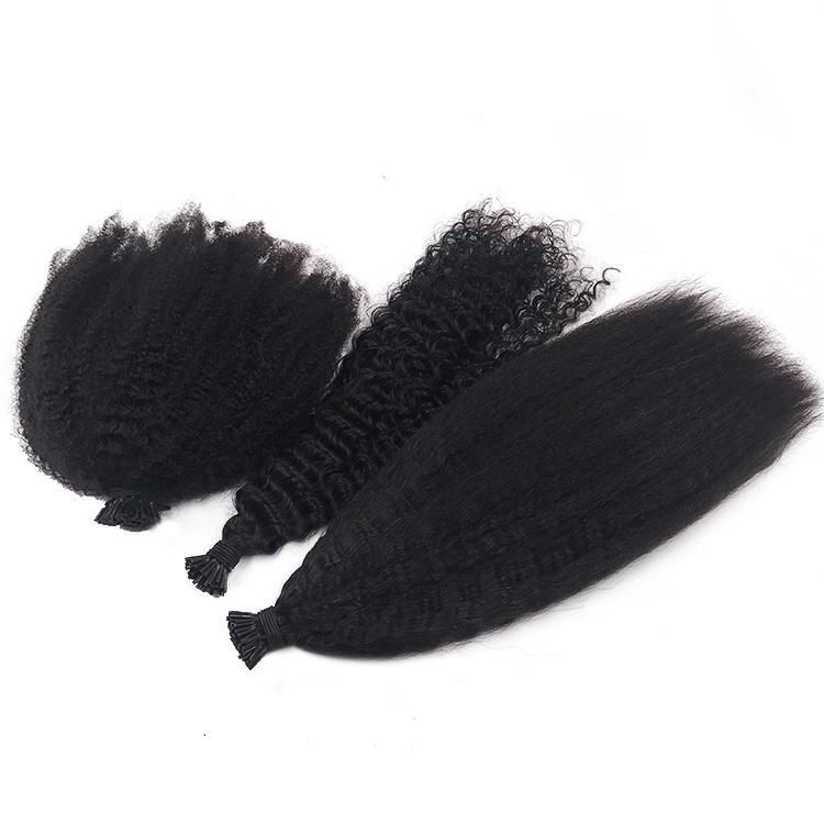 12A Raw Virgin Hair Cuticle Aligned 4c Texture I Tip Human Hair Extension