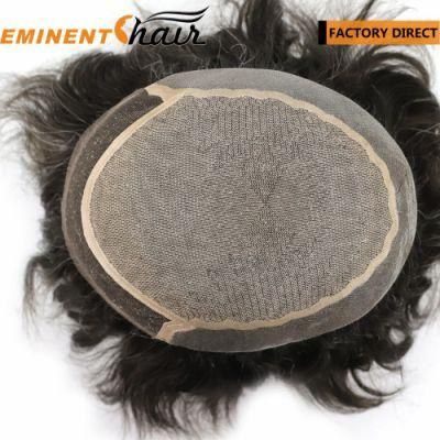 Silk Top Lace Front Human Hair Toupee for Men