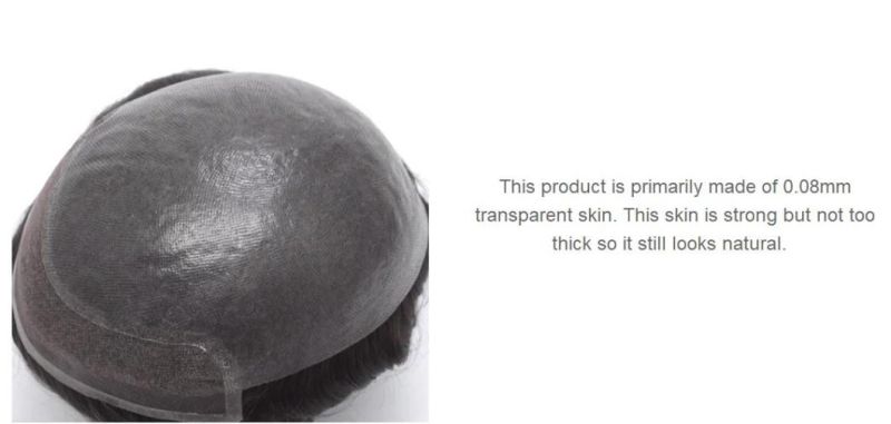 Real Human Hai R- Ultra Thin Skin Base - Men′s Toupee - Created by Master Craftsmen