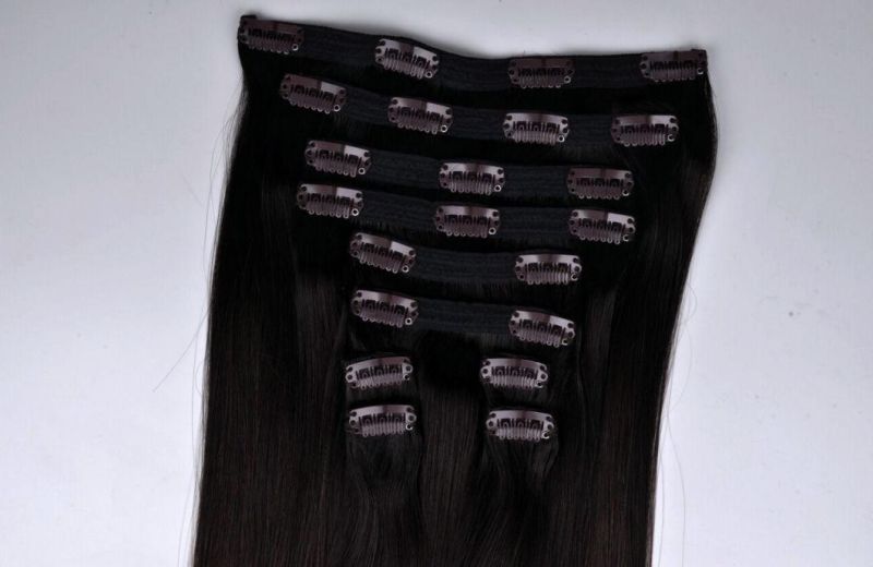 Good Quality Silk Straight Synthetic Hair Clips in Hair Extensions