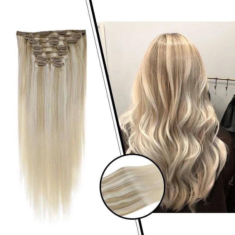 Top Grade European Double Drawn Human Hair Clips Hair Extenion