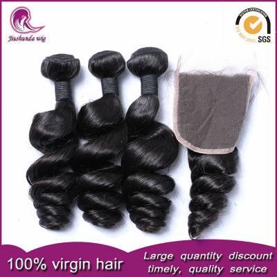 Wholesale Unprocessed Burmese Virgin Human Hair Weave with Lace Closure