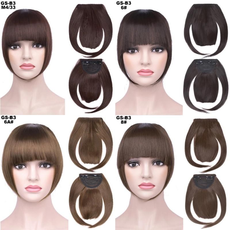 Synthetic High Temperature Fiber Clip in Hair Piece Bangs