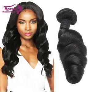 Morein 100% Virgin Straight Closure Hair Peruvian Human Hair with Lace Closure Loose Wave Bundles