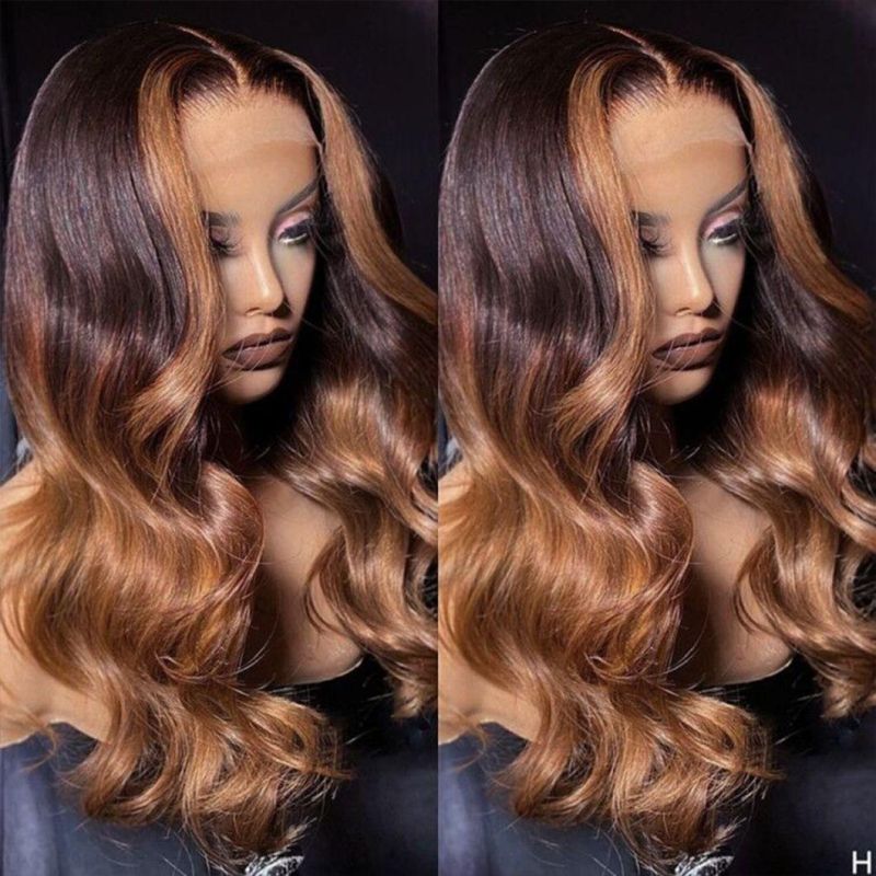 Ombre Brown Body Wave Lace Front Wigs