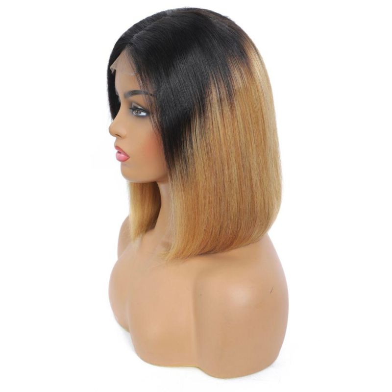 Kbeth Human Hair Wig for Black Women 2021 Summer Short Remy Unprocessed Cool Red Wine Black Color 14 Inch Straight 360 Lace Bob Hair Extension Wigs Factory