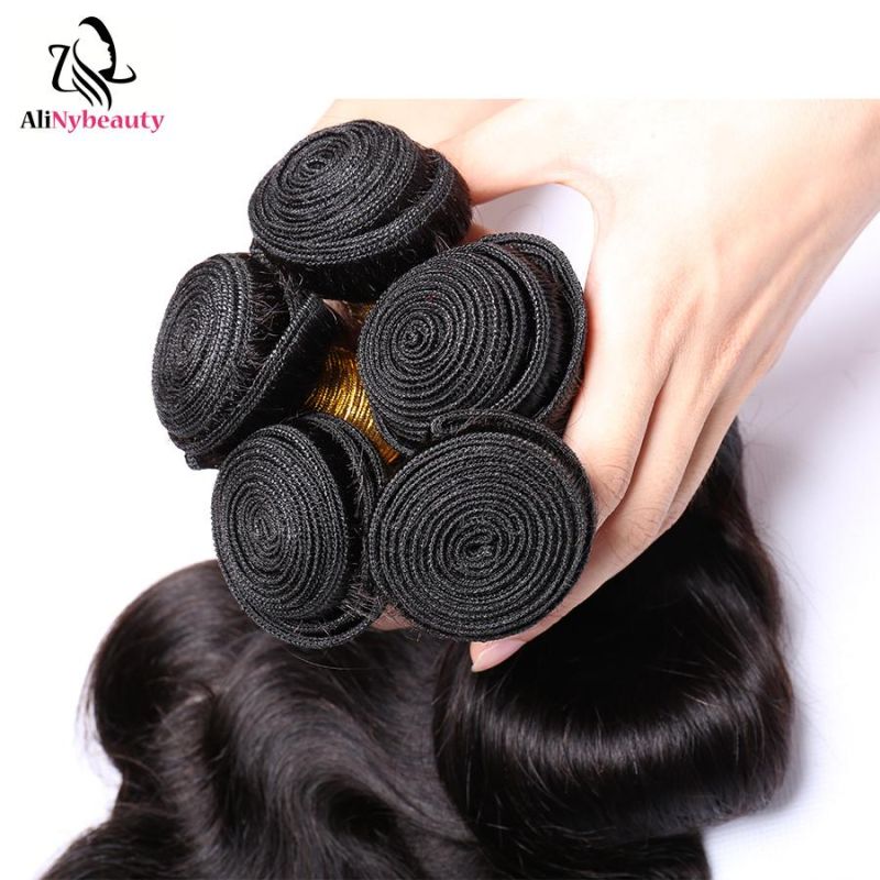 Alinybeauty Wholesaler Natural Wave Hair Extension Virgin Brazilian Human Hair