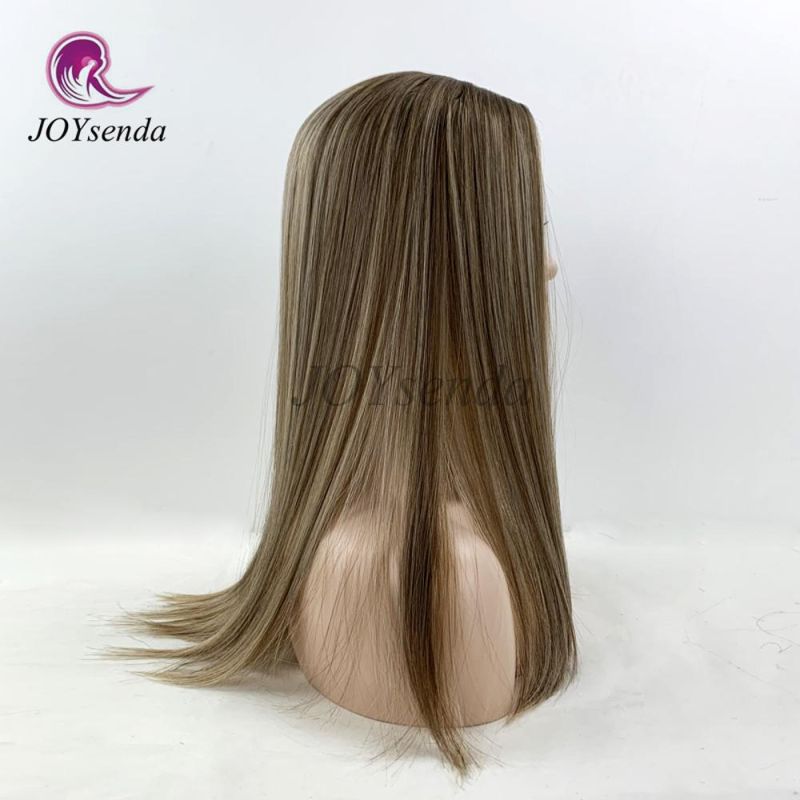 100% Virgin Human Hair Blonde Color Jewish Topper/Hair Pieces/ Hair Topper for White Women