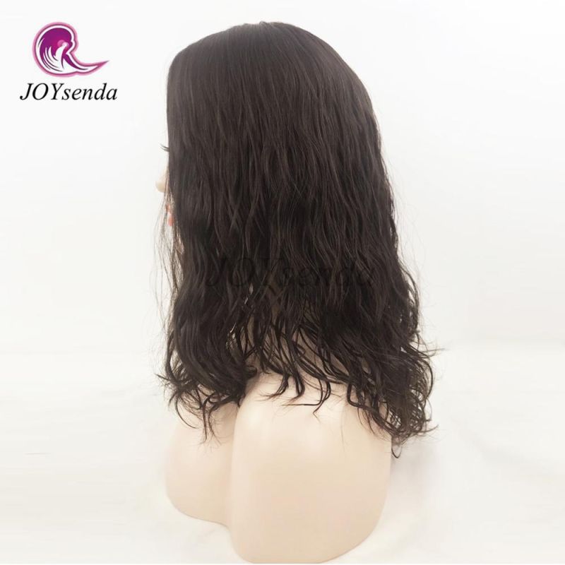 Dark Brown Color Natural Wavy Virgir Human Hair Wig Silk Base Top Jewish Wig Kohser Wigs for White Women