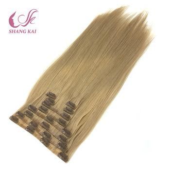 Factory Price Remy Human Hair Clip in Extension Brown Color