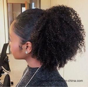 Afro Kinky Curly Human Hair Ponytail Extensions Kinky Curly Drawstring Human Hair Ponytail Hairpieces Natural Curly Clip in Ponytail