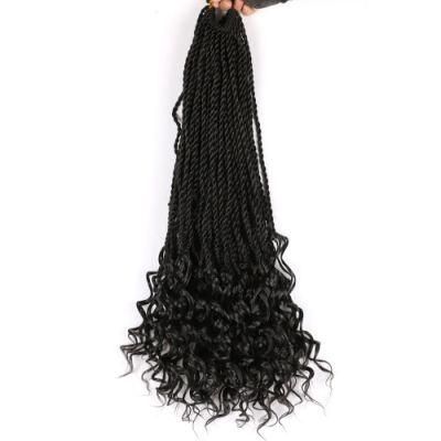 Chinese Dreadlocks Hair Extensions Senegalese Twist Crochet Braiding Hair with Curly Ends