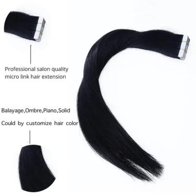 Tape Human 20PCS European Remy Straight Adhesive Extension Hair