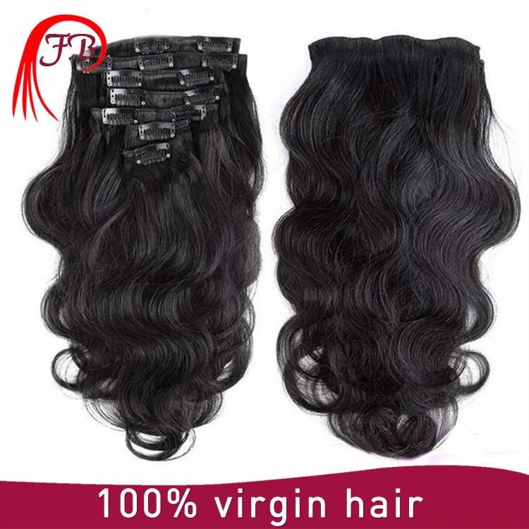 Hot Sale Clip-on Human Hair Barzilian Virgin Body Wave Hair Extension