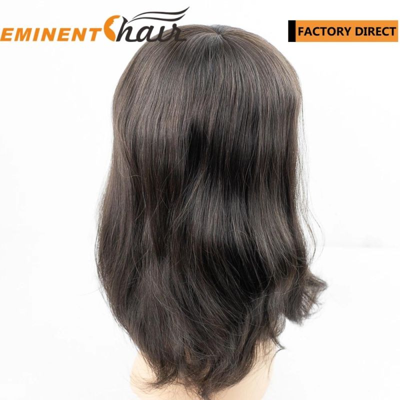 Human Hair Wig Custom Mono with PU Coating for Women