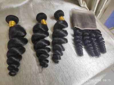 Brazilian Natural Virgin Hair Extension Hair Bundles with Loose Wave