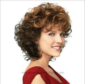 Women Nice Short Natural Small Volume Wig Double Color Gradient Synthetic Hair Wigs