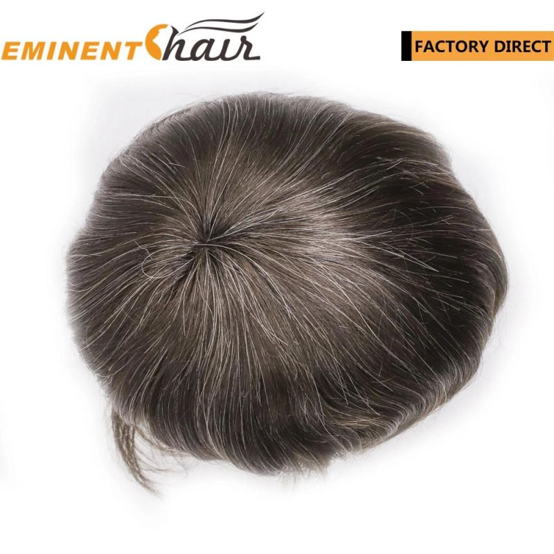 Human Hair Men′s Hair Replacement Lace Toupee