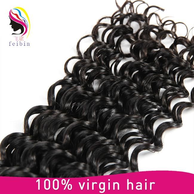 7A Grade 100% Deep Wave Virgin Mongolian Human Hair Extension