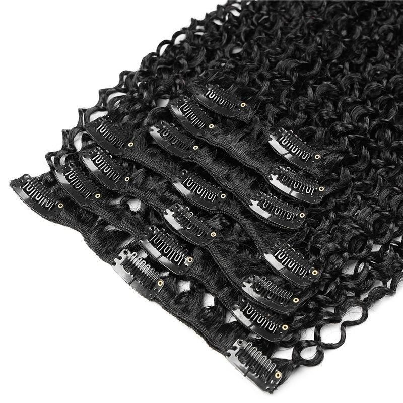 Sample Available Curly 100% Remy Human Hair Clips in Hair