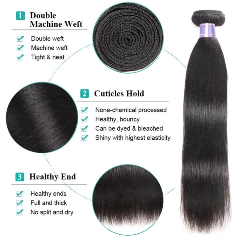 Black Straight Hair Bundles Bone Straight Human Hair Bundles 30 Inch Virgin Hair Bundles Brazilian Weave Human Hair Extensions