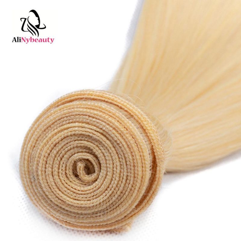 Wholesale Virgin Brazilian Hair Color 613 Straight Hair Bundles with 4*4 Lace Closure