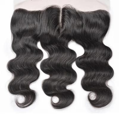 Shine Silk Hair Brazilian Body Wave Lace Frontal Free Part Ear to Ear Human Hair Lace Closure Size 13&quot;X4&quot; Natural Color Remy Hair