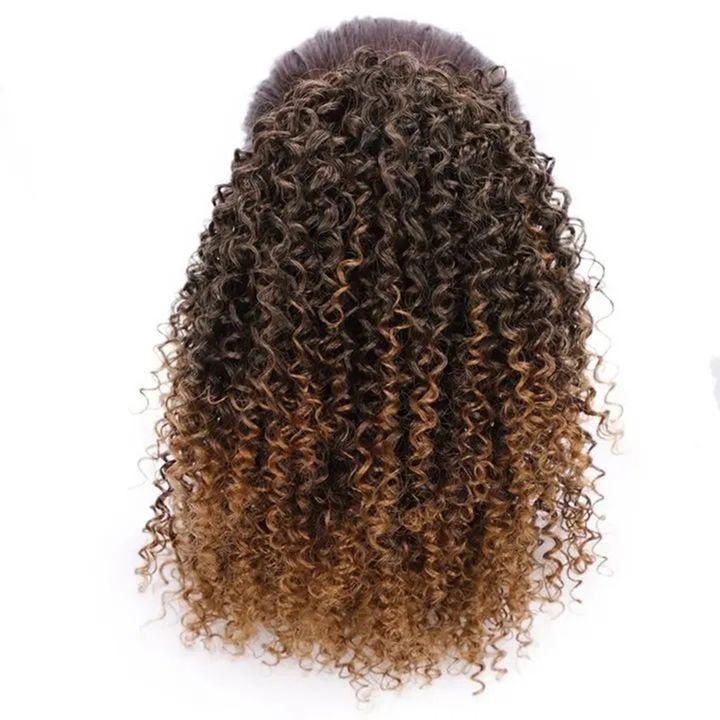 8inch Afro Curly Synthetic Clip in Hair Extension Stretch Mesh Ponytail