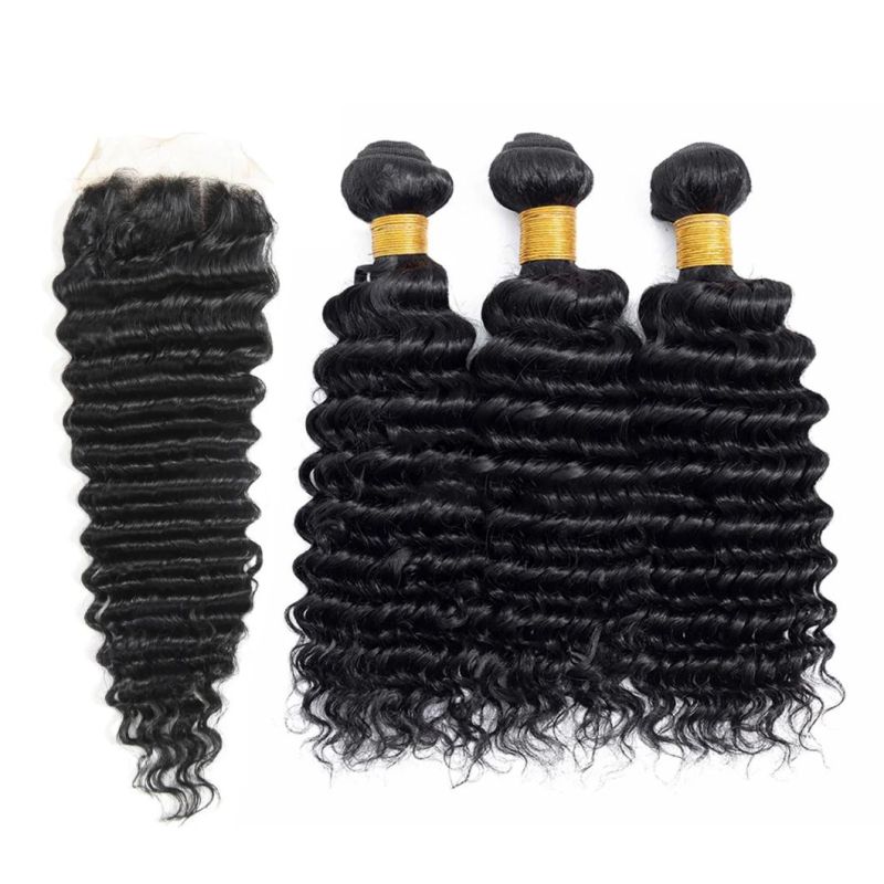 Luxury Hair Bouncy Hair Bundle with Lace Closure 180% Hair