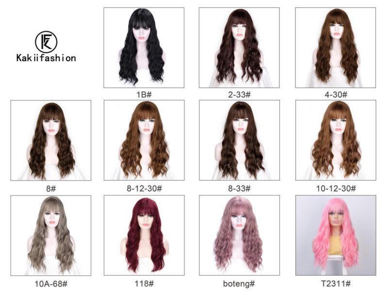 China Cheap Wholesale Lolita Gradient Color 26 Inch Synthetic Long Body Wavy Curly Wig