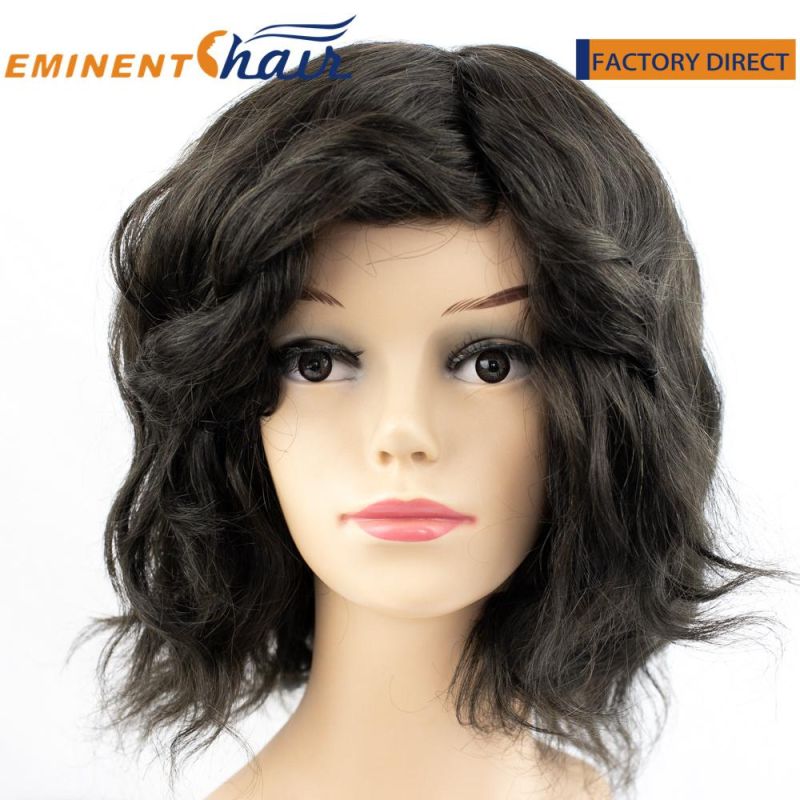 Mono with PU Edge Human Hair Wig for Women