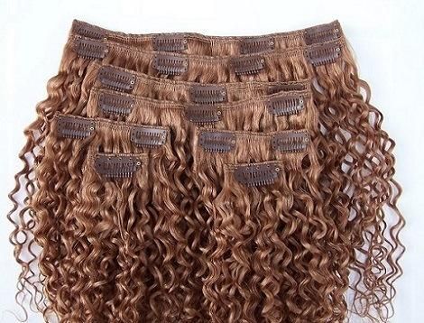 Clip on Hair Extension Brazilian Hair Curly Virgin Human Hair Extension