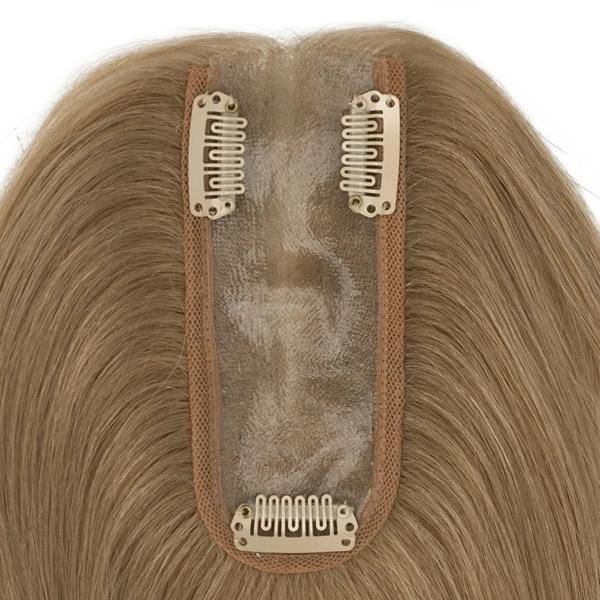 Stock PU with Ribbon Wig Topper Mongolian Remy Hair for Women New Times Hair