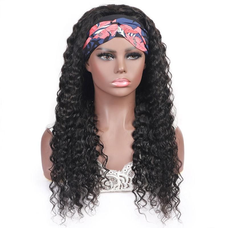 Human Hair Factory Price Deep Wave Headband Wig High Quality