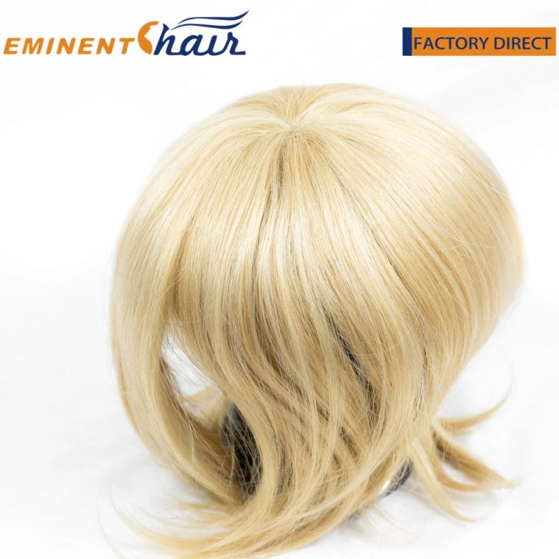 Women′s Toupee French Lace with Clear PU Hair Replacement 613 Blond Long Hair