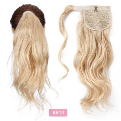 Ponytail Human Hair Wrap Around Machine Remy Hair Extensions