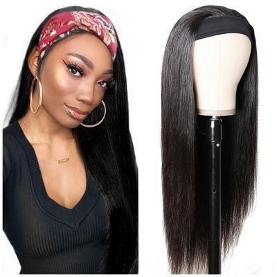 Virgin Brazilian Cuticle Aligned 100% Human Hair Headband Wig for Black Women Wholesale Glueless Non Lace Wig Customized Styles