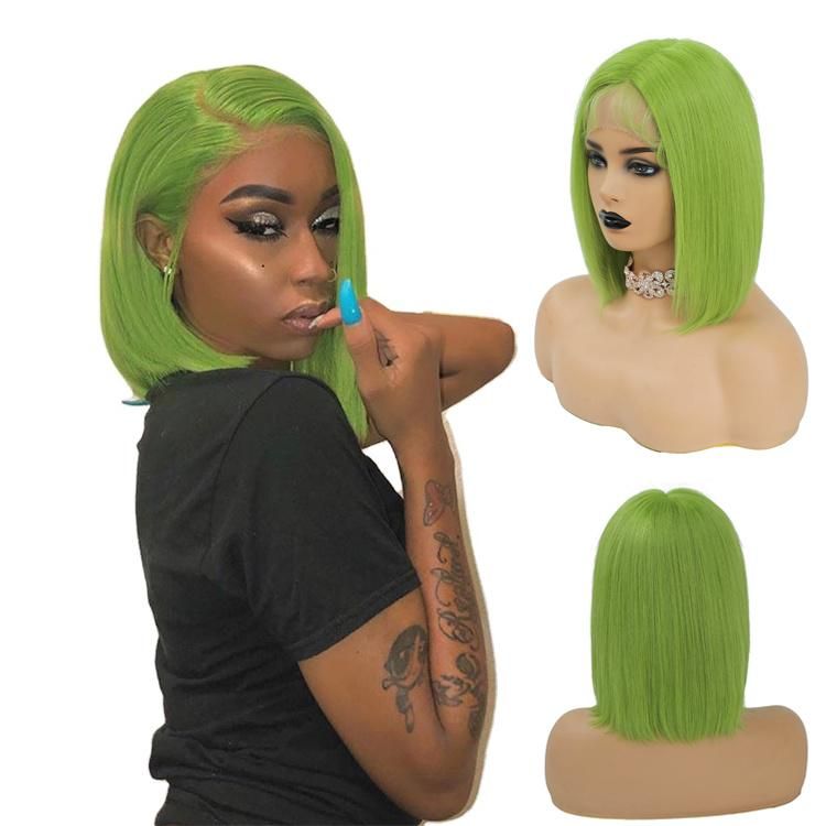 Kbeth Green Mood Wig for Woman 2021 Trendy Remy Short Straight Cut 10 Inch 12 Inch 14 Inch 16 Inch Good Quality Long Lasting Grils Bob Lace Frontal Wigs