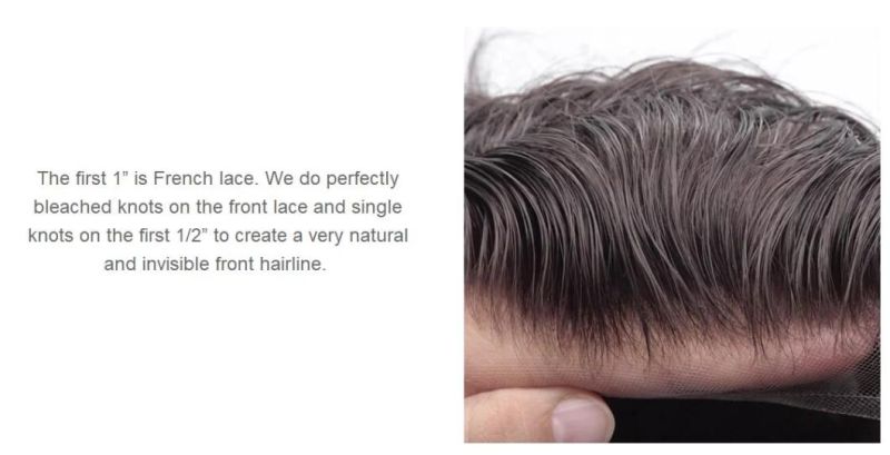Men′s Toupee - Ultra Thin Skin Base with French Lace - Quality Wigs