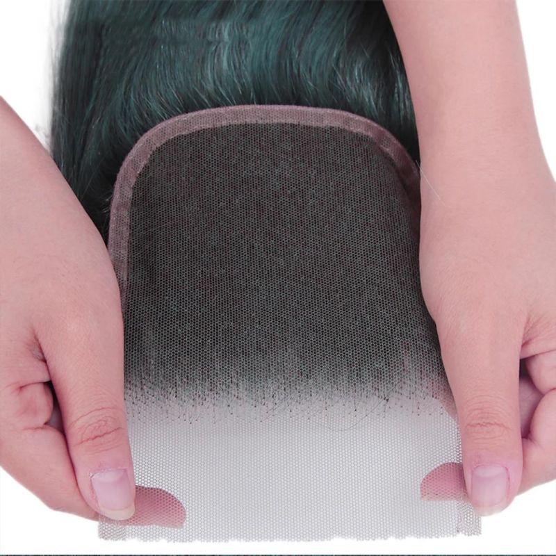 Blue Bundles with Closure Brazilian Human Hair Straight Remy Human Hair Bundles S Blue with Closure for Woman