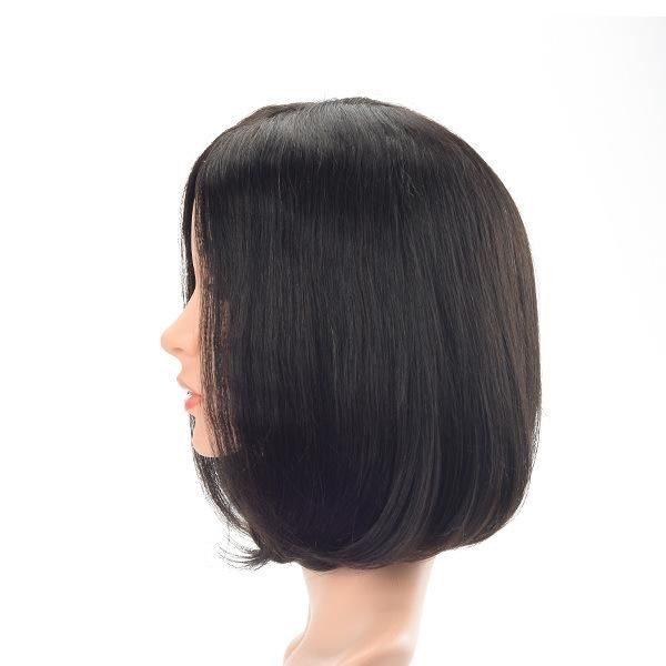 Black Color Bob Style Women Natural Hair Toupee