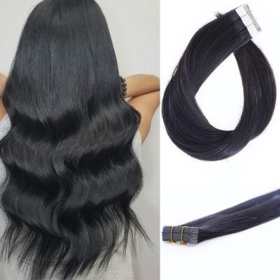 22 Inch Color #1btape in Remy Real Human Hair Extensions 100 Grams