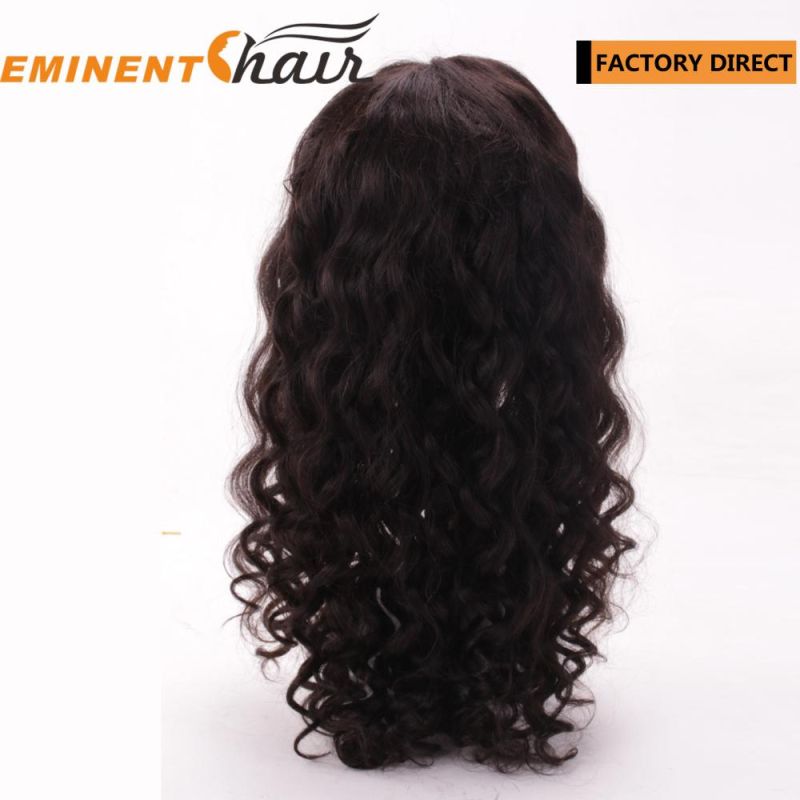 Stock Wig Natural Black Wavy Human Hair Lace Front Wig