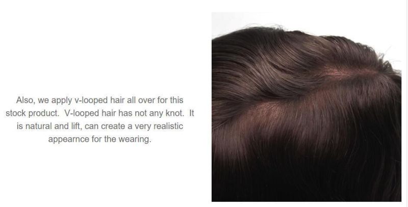 100% Real Human Hair! Due to Its Very Natural Finish Its Our Most Popular Men′s Wig