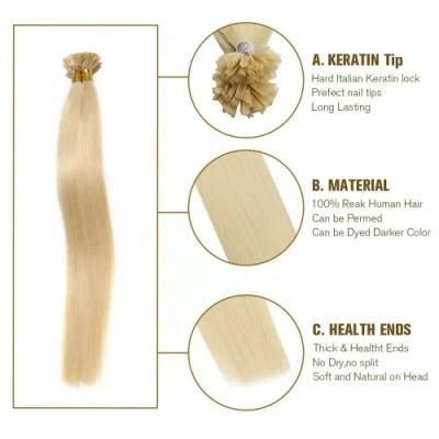 U Tip Nail Hair Extensions Machine Remy Hair 16&quot; Natural Real Human Hair Pre-Bonded Hair Extensions 100g